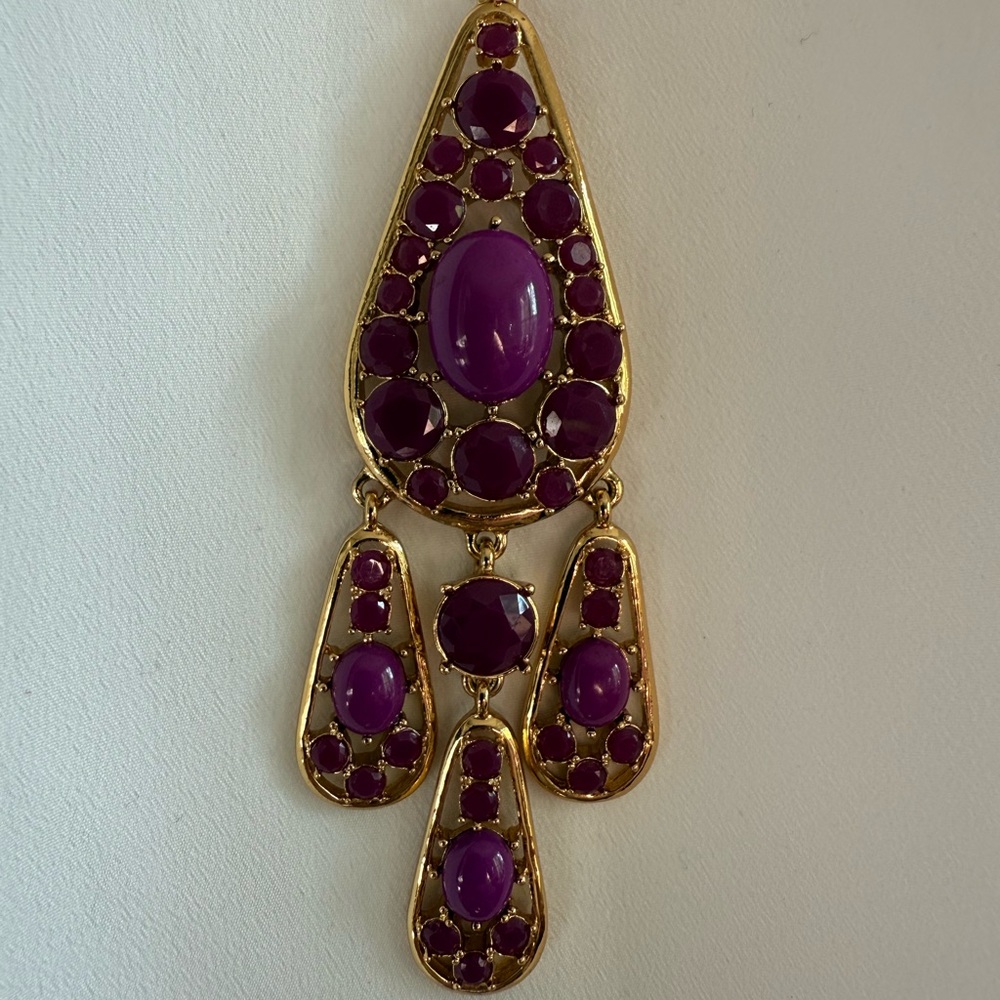 Kate Spade Purple and Gold Pendant Necklace - Picture 10 of 10